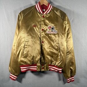 Vintage Chalk Line San Francisco 49ers Satin Jacket Gold Chalk Line Bomber Large